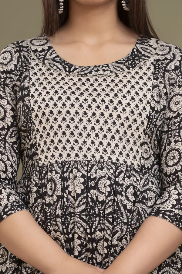 Black_Maternity_Kurta_|_Pure_Cotton_Rayon_Feeding/Maternity_Kurta_For_Her