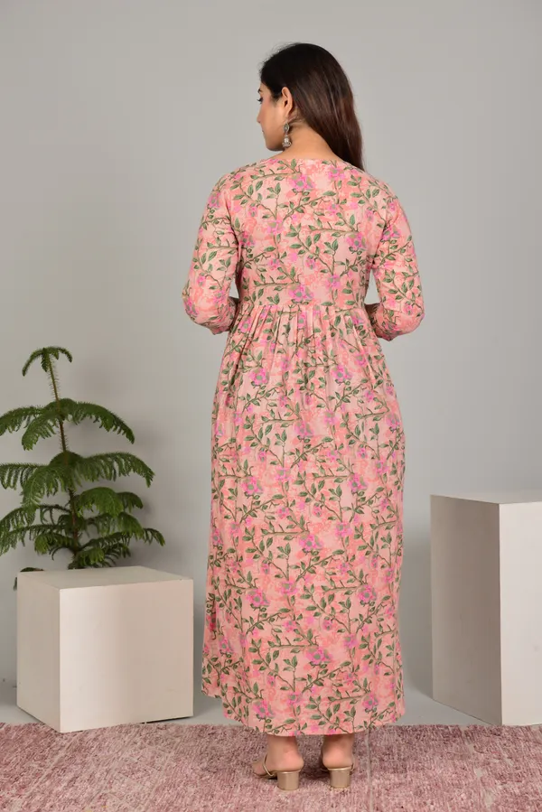 Peach_Maternity_Kurta_|_Pure_Cotton_Rayon_Feeding/Maternity_Kurta_For_Her