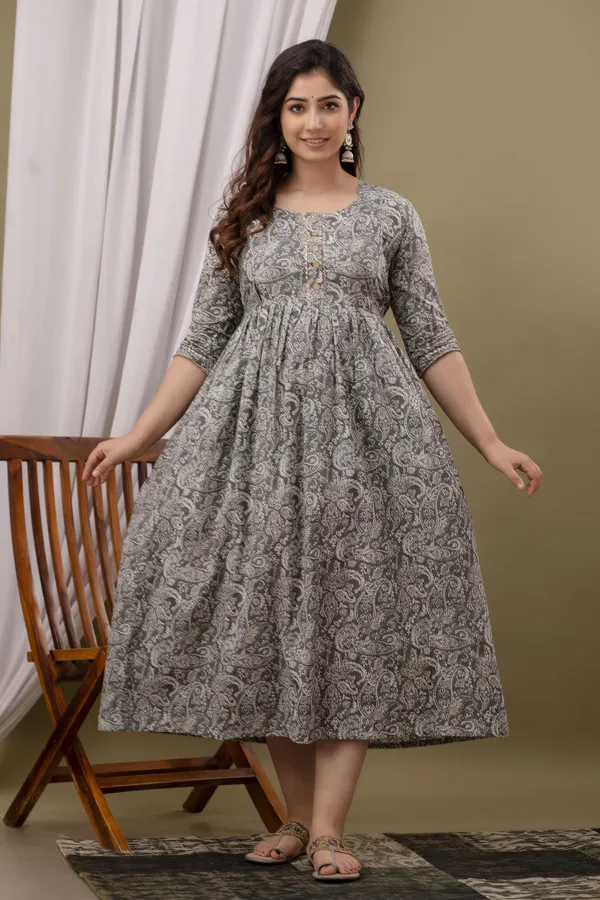 Grey_Printed_Pure_Cotton_Rayon_Anarkali_Maternity_Kurta