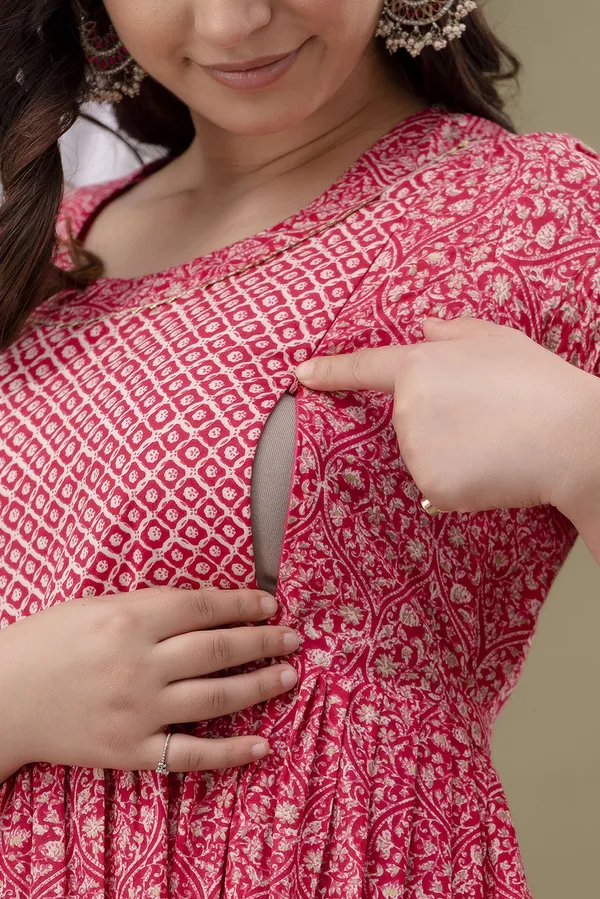 Pink_Printed_Pure_Cotton_Rayon_Anarkali_Maternity_Kurta