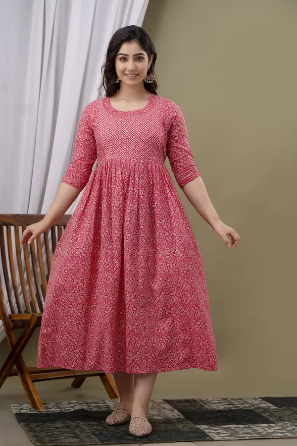 Pink_Printed_Pure_Cotton_Rayon_Anarkali_Maternity_Kurta