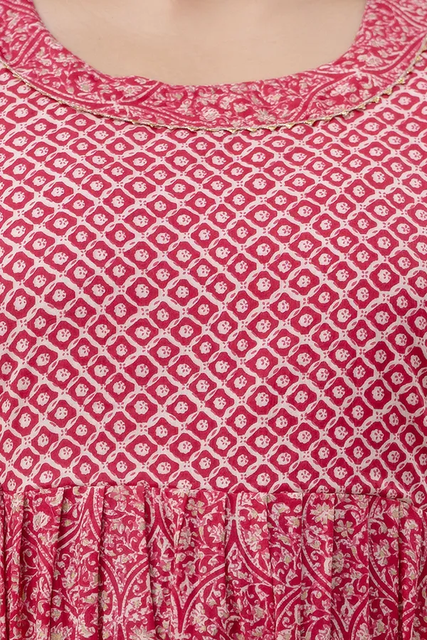 Pink_Printed_Pure_Cotton_Rayon_Anarkali_Maternity_Kurta