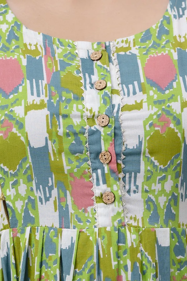 Green_Printed_Pure_Cotton_Rayon_Anarkali_Maternity_Kurta