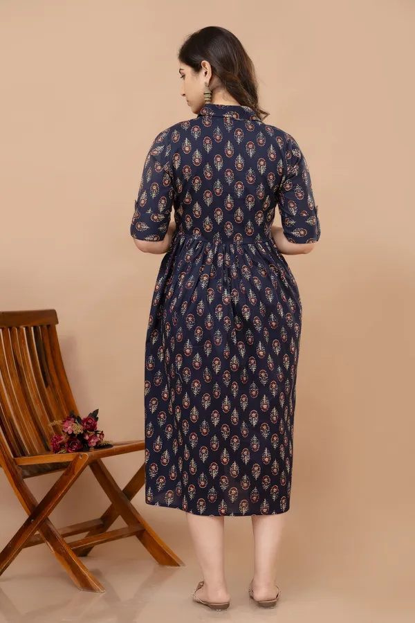 Dark_Blue_Maternity_Kurta_|_Pure_Cotton_Rayon_Feeding/Maternity_Kurta_For_Her