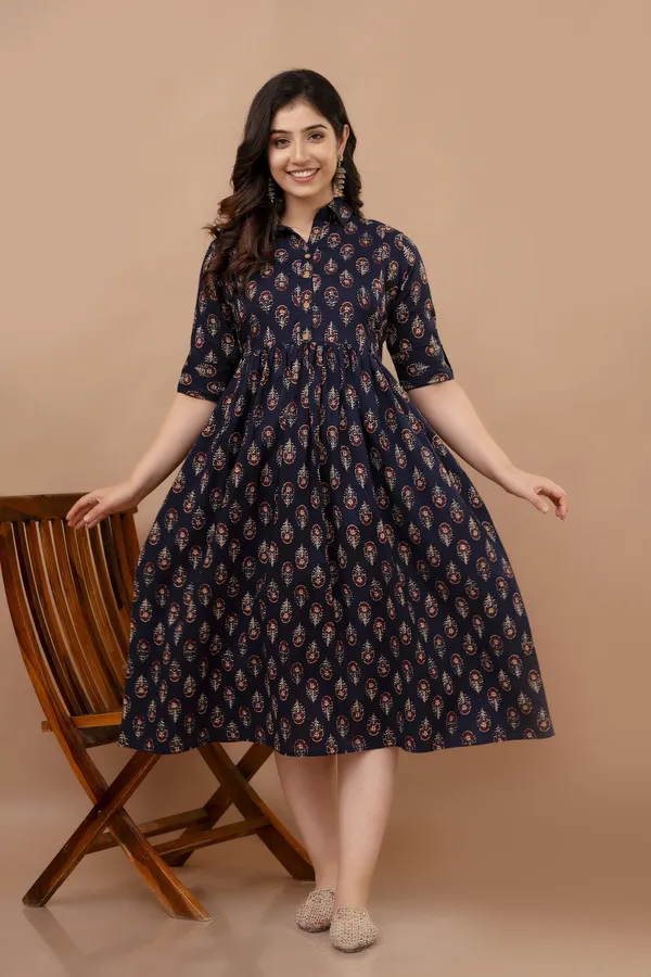 Dark_Blue_Maternity_Kurta_|_Pure_Cotton_Rayon_Feeding/Maternity_Kurta_For_Her