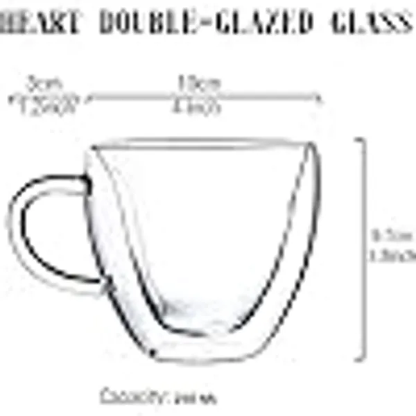 250ml_HEART_Shape_Double_Wall_Glass_Cups,_Insulated_Tea_&_Coffee_Cups,_Hot_&_Cold_Drinks,_Coffee,_Tea,_Milk,_Cappuccino,_Juice,_Microwave_Safe,_Stylish_Espresso_Chocolate_Beverage