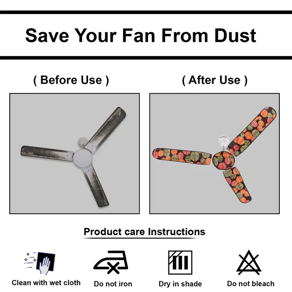 3_Blade_Ceiling_Fan_Cover_With_Adjustable_Elastic_Closure_(Material-_PVC,_Size-[Blades_19.5X6Inch,_Motor_Cover_Size-7_Inch],_Color-_Multi)