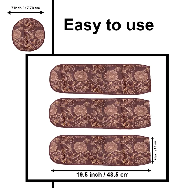 3_Blade_Ceiling_Fan_Cover_With_Adjustable_Elastic_Closure_(Material-_PVC,_Size-[Blades_19.5X6Inch,_Motor_Cover_Size-7_Inch],_Color-_Brown)