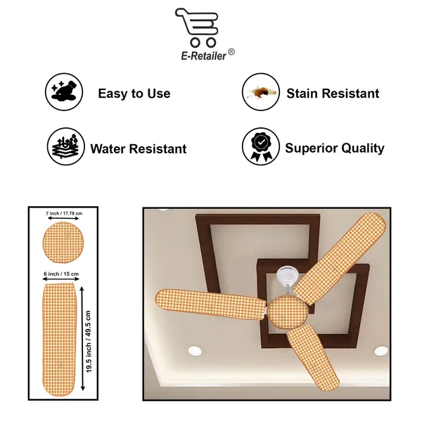 3_Blade_Ceiling_Fan_Cover_With_Adjustable_Elastic_Closure_(Material-_PVC,_Size-[Blades_19.5X6Inch,_Motor_Cover_Size-7_Inch],_Color-_Brown)