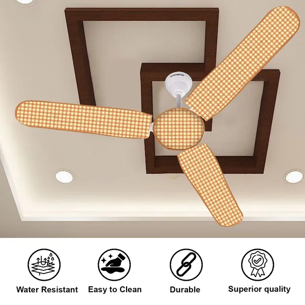 3_Blade_Ceiling_Fan_Cover_With_Adjustable_Elastic_Closure_(Material-_PVC,_Size-[Blades_19.5X6Inch,_Motor_Cover_Size-7_Inch],_Color-_Brown)