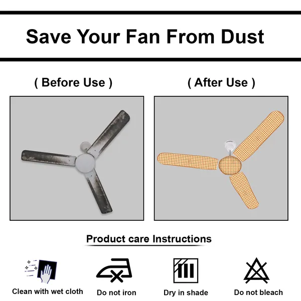 3_Blade_Ceiling_Fan_Cover_With_Adjustable_Elastic_Closure_(Material-_PVC,_Size-[Blades_19.5X6Inch,_Motor_Cover_Size-7_Inch],_Color-_Brown)