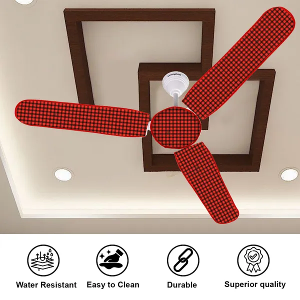 3_Blade_Ceiling_Fan_Cover_With_Adjustable_Elastic_Closure_(Material-_PVC,_Size-[Blades_19.5X6Inch,_Motor_Cover_Size-7_Inch],_Color-_Red)