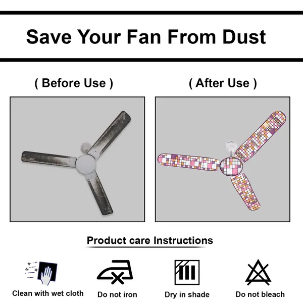 3_Blade_Ceiling_Fan_Cover_With_Adjustable_Elastic_Closure_(Material-_PVC,_Size-[Blades_19.5X6Inch,_Motor_Cover_Size-7_Inch],_Color-_Pink)