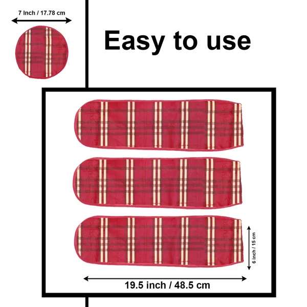 3_Blade_Ceiling_Fan_Cover_With_Adjustable_Elastic_Closure_Set_of_3_(Material-_PVC,_Size-[Blades_19.5X6Inch,_Motor_Cover_Size-7_Inch],_Color-_Red)
