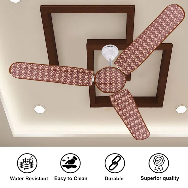 3_Blade_Ceiling_Fan_Cover_With_Adjustable_Elastic_Closure_(Material-_PVC,_Size-[Blades_19.5X6Inch,_Motor_Cover_Size-7_Inch],_Color-_Brown)