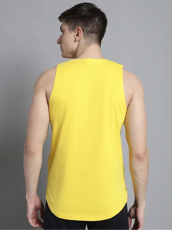 Yellow_Cotton_Round_Neck_Gym_Vest_For_Men