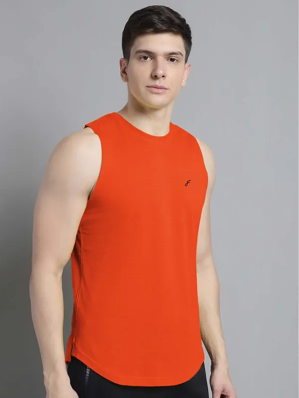 Orange_Cotton_Round_Neck_Gym_Vest_For_Men