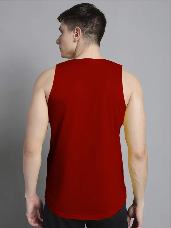 Maroon_Cotton_Round_Neck_Gym_Vest_For_Men