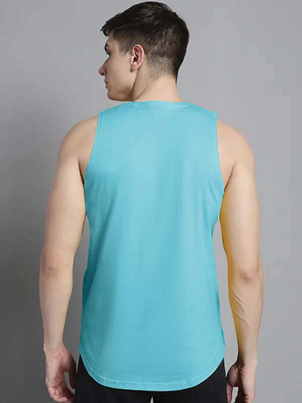 Turquoise_Blue_Cotton_Round_Neck_Gym_Vest_For_Men