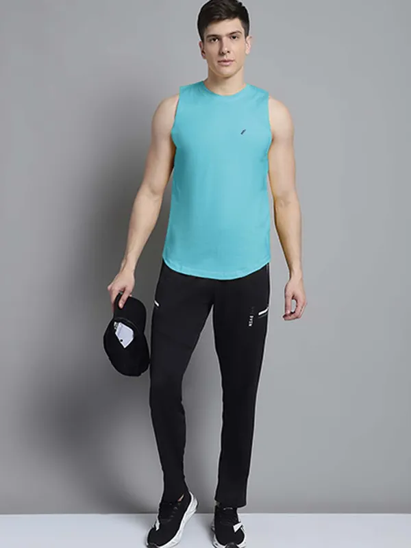 Turquoise_Blue_Cotton_Round_Neck_Gym_Vest_For_Men