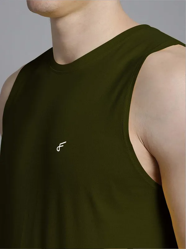Olive_Green_Cotton_Round_Neck_Gym_Vest_For_Men