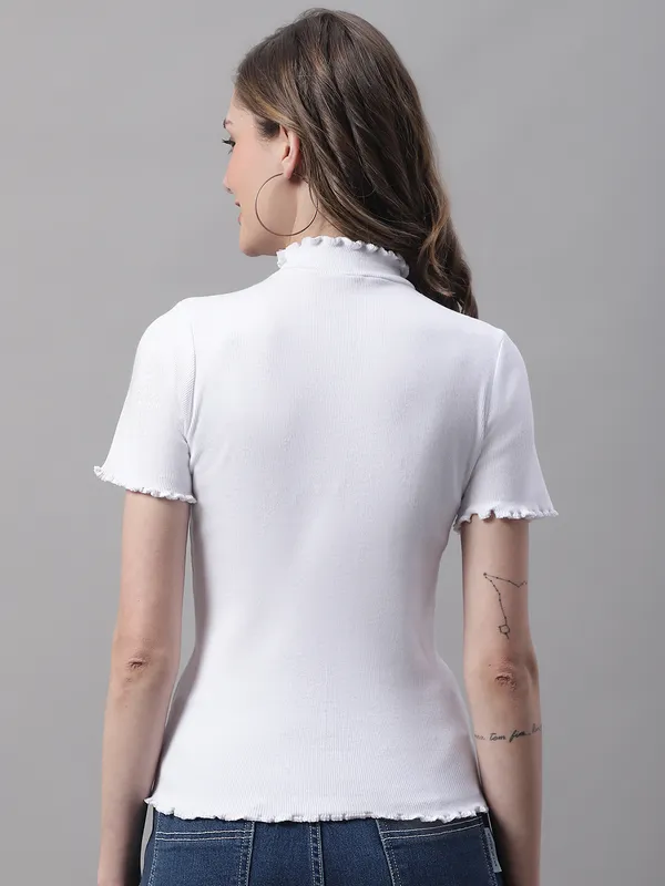 White_Cotton_Rib_Turtle_Neck_Regular_Top_For_Women