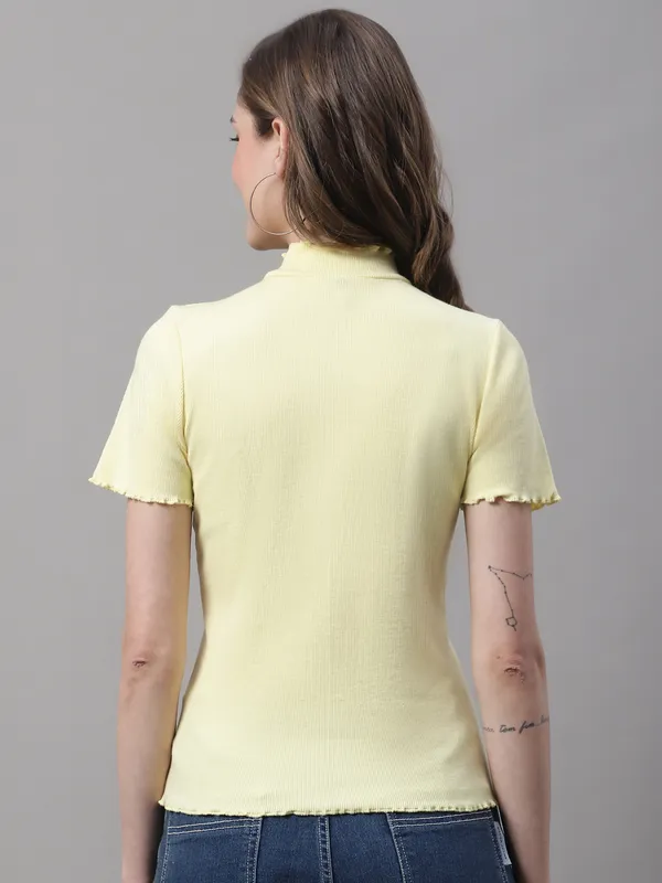 Yellow_Cotton_Rib_Turtle_Neck_Regular_Top_For_Women