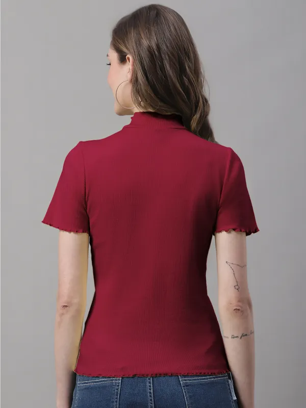 Maroon_Cotton_Rib_Turtle_Neck_Regular_Top_For_Women