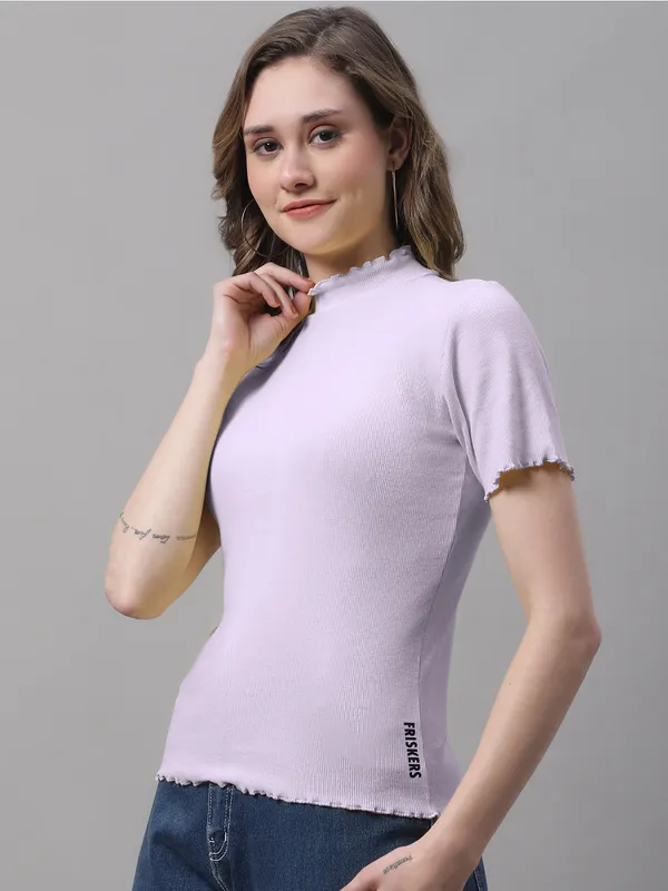 Purple_Cotton_Rib_Turtle_Neck_Regular_Top_For_Women