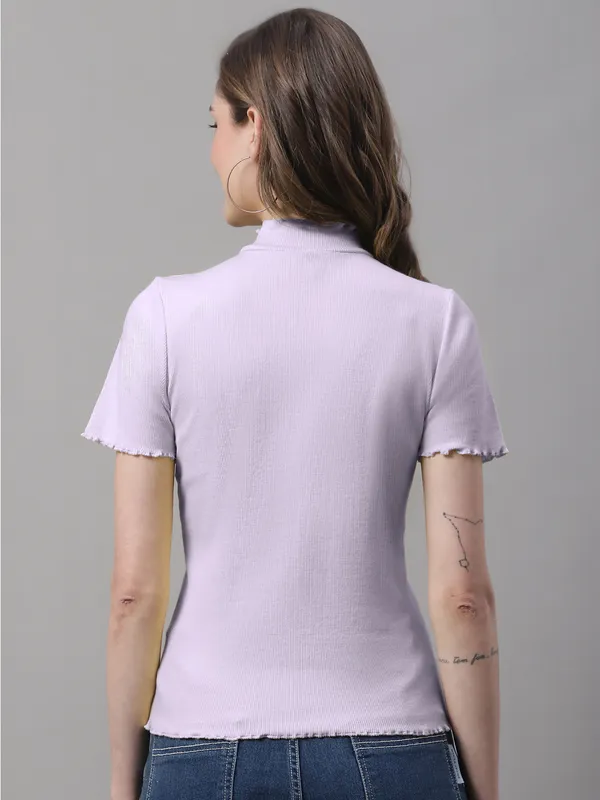 Purple_Cotton_Rib_Turtle_Neck_Regular_Top_For_Women