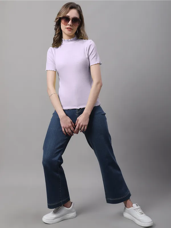 Purple_Cotton_Rib_Turtle_Neck_Regular_Top_For_Women