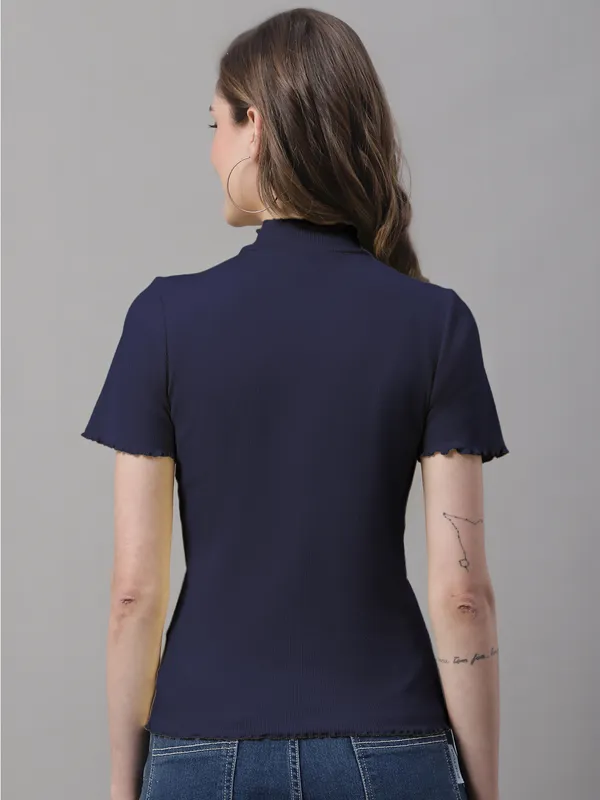 Navy_Blue_Cotton_Rib_Turtle_Neck_Regular_Top_For_Women