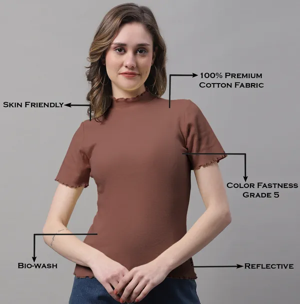 Brown_Cotton_Rib_Turtle_Neck_Regular_Top_For_Women