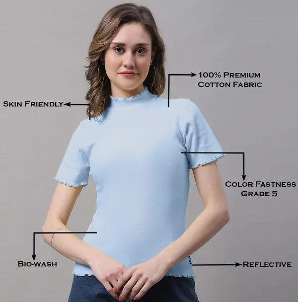 Turquoise_Cotton_Rib_Turtle_Neck_Regular_Top_For_Women