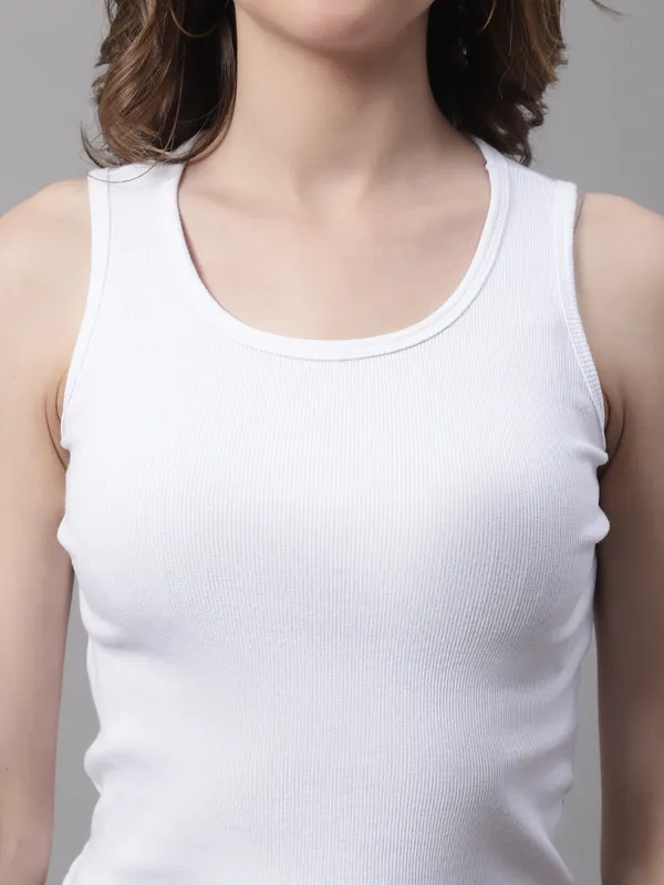 White_Cotton_Rib_Round_Neck_Crop_Top_For_Women