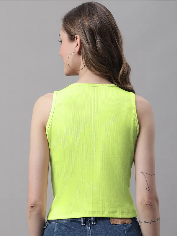 Parrot_Green_Cotton_Rib_Round_Neck_Crop_Top_For_Women