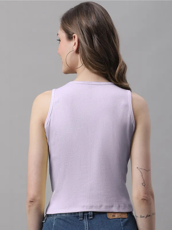Purple_Cotton_Rib_Round_Neck_Crop_Top_For_Women