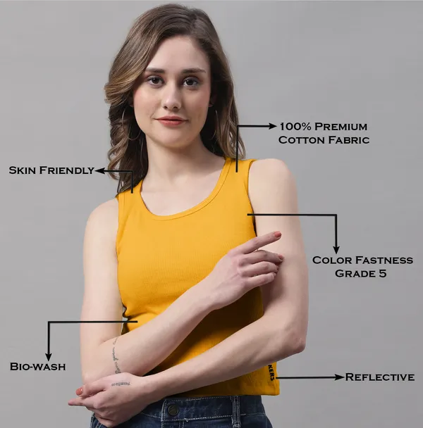 Gold_Cotton_Rib_Round_Neck_Crop_Top_For_Women