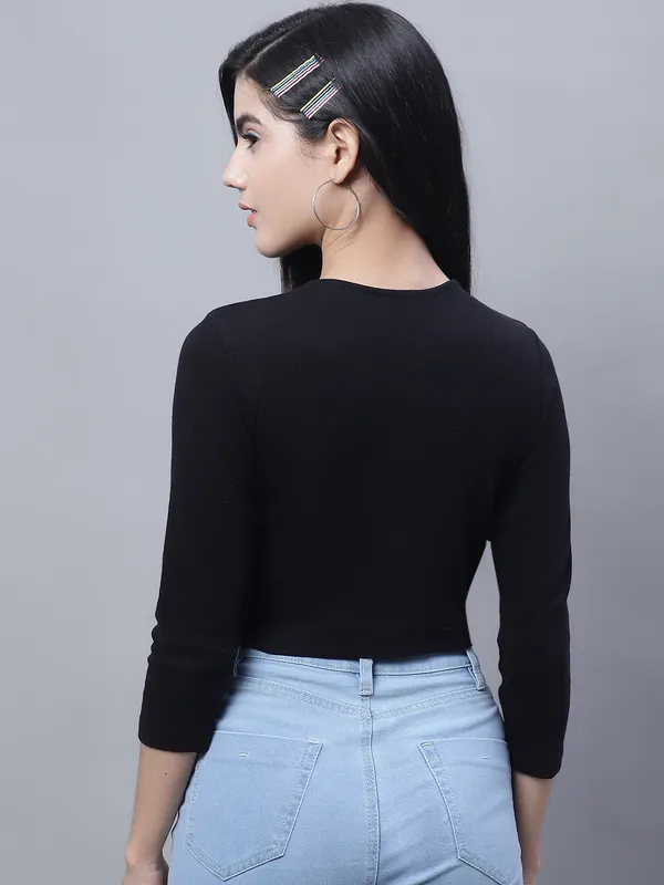 Black_Cotton_Rib_Turtle_Neck_Long_Sleeve_Crop_Top_For_Women