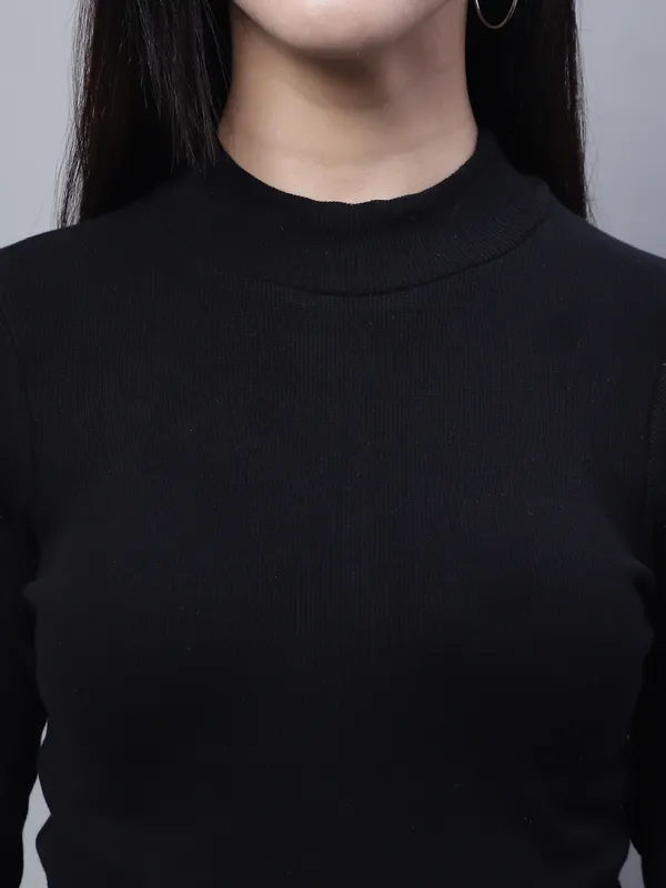 Black_Cotton_Rib_Turtle_Neck_Long_Sleeve_Crop_Top_For_Women
