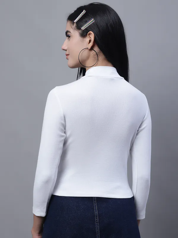 White_Cotton_Rib_Turtle_Neck_Long_Sleeve_Crop_Top_For_Women