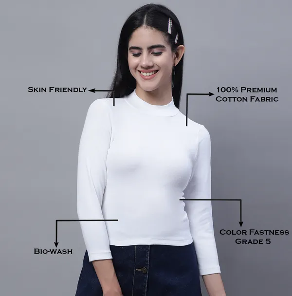 White_Cotton_Rib_Turtle_Neck_Long_Sleeve_Crop_Top_For_Women