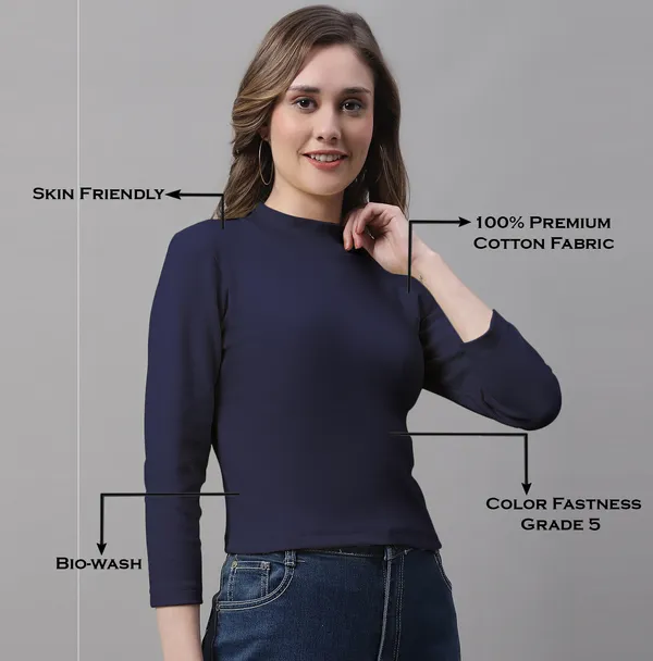 Navy_Cotton_Rib_Turtle_Neck_Long_Sleeve_Crop_Top_For_Women