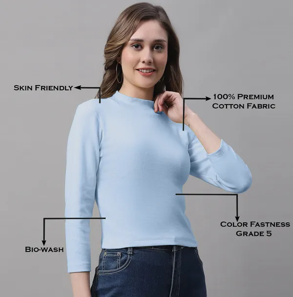 Turquoise_Blue_Cotton_Rib_Turtle_Neck_Long_Sleeve_Crop_Top_For_Women