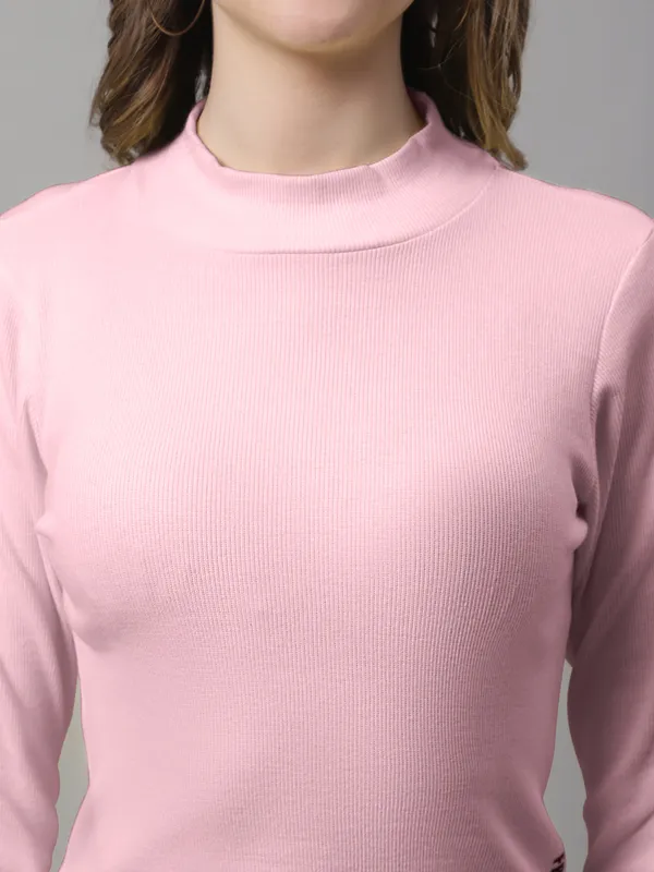 Coral_Cotton_Rib_Turtle_Neck_Long_Sleeve_Crop_Top_For_Women