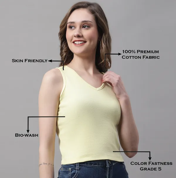 Yellow_Cotton_Rib_Round_Neck_Sleeveless_Crop_Top_For_Women