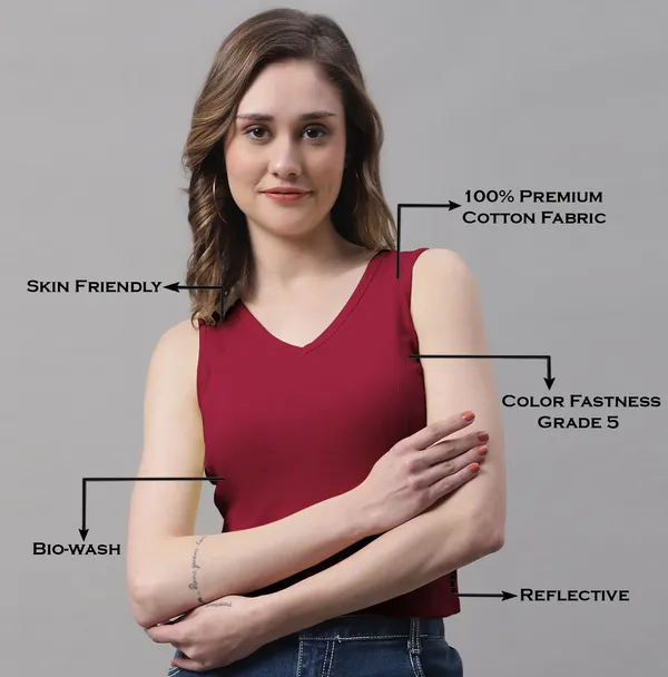 Maroon_Cotton_Rib_Round_Neck_Sleeveless_Crop_Top_For_Women