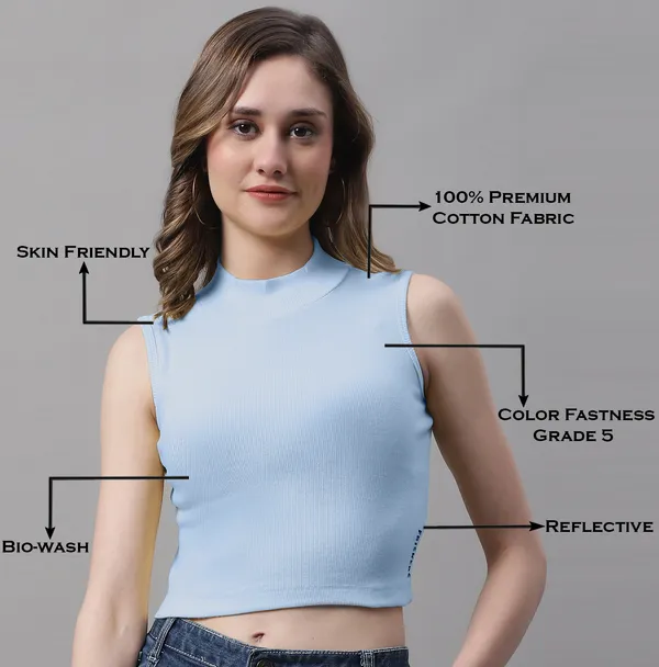 Turqouise_Cotton_Rib_Turtle_Neck_Crop_Top_For_Women