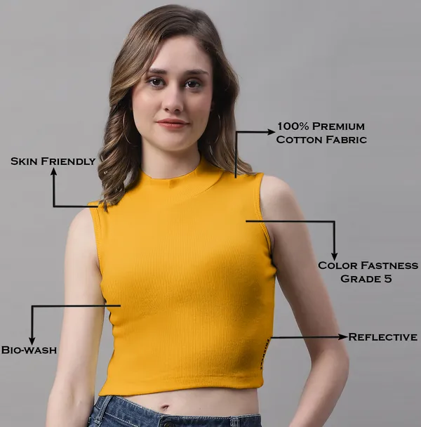 Gold_Cotton_Rib_Turtle_Neck_Crop_Top_For_Women