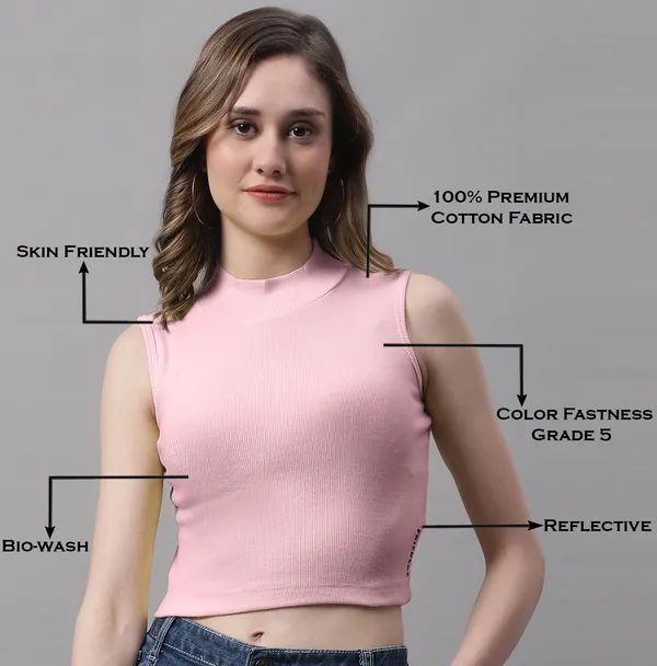 Coral_Cotton_Rib_Turtle_Neck_Crop_Top_For_Women